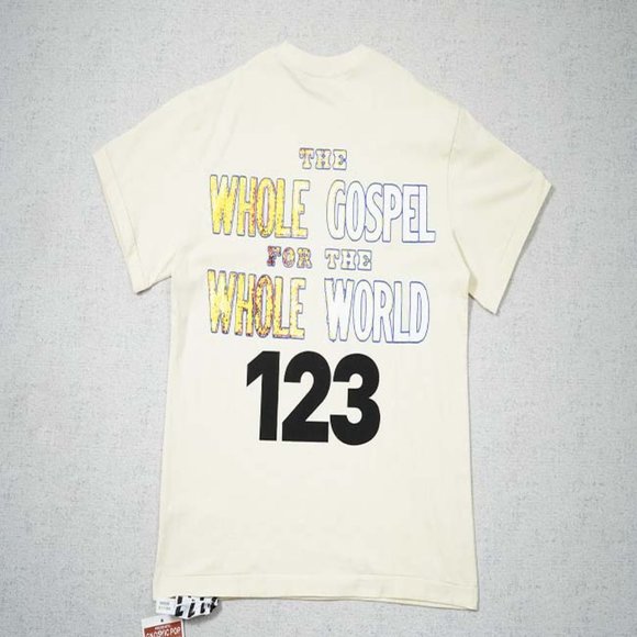 RIVINGTON ROI REBIS Yellow Alphabet Cross Print T-Shirt - Yellow Short Sleeve - Picture 11 of 15
